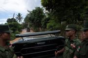 (File) Members of the United Wa State Army travelling in a convoy in Poung Par Khem region, near the Thail and Myanmar border. Photo: Ye Aung Thu/AFP