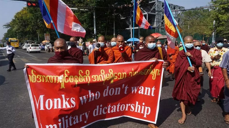 Buddhist monks in Myanmar split on anti junta movement Mizzima