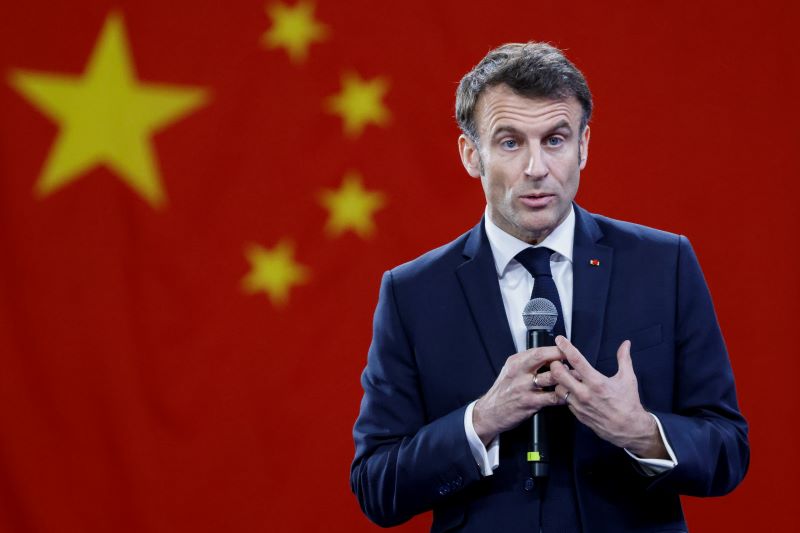 French President Macron mobbed at university on final day of China trip ...