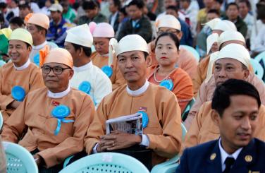 The 69th Union Day celebration was held early morning at People's Square and Park in Yangon on 12 February 2016. Yangon region chief Minister U Myint Swe read a message from President U Thein Sein during the ceremony. Photo: Thet Ko/Mizzima