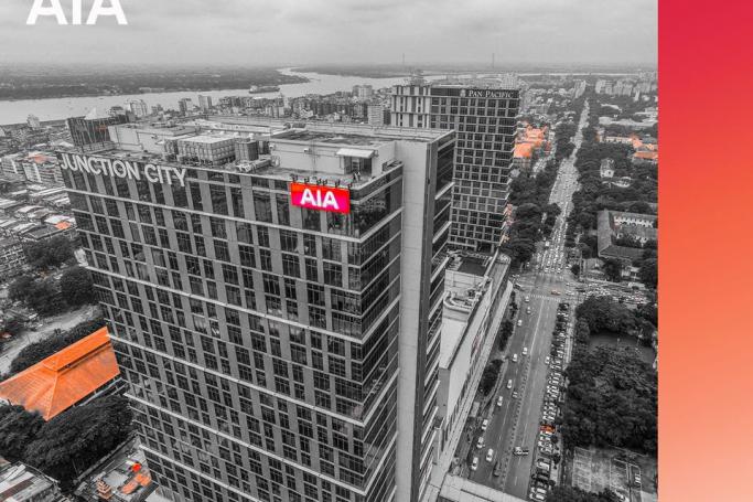 AIA headquater at Junction City in Yangon. Photo: AIA Myanmar/Facebook