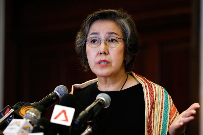 Yanghee Lee, the United Nations Special Rapporteur on the situation of human rights in Myanmar. Photo: Lynn Bo Bo/EPA
