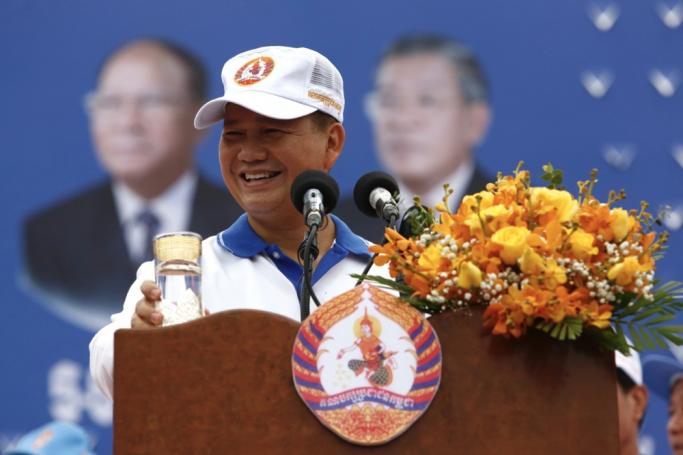 Hun Manet, Commander of the Royal Cambodian Army and eldest son of Prime Minister Hun Sen speaks to supporters during a general election campaign rally in Phnom Penh, Cambodia, 21 July 2023. Photo: EPA