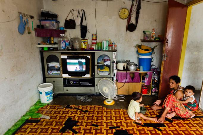 A family of Myanmar's ethnic Chin refugees seen inside their flat in Kuala Lumpur, Malaysia. Photo: EPA