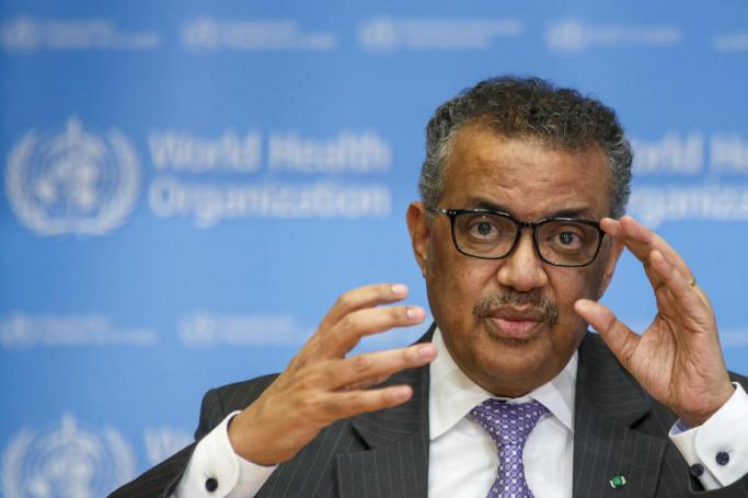 (File) Tedros Adhanom Ghebreyesus, Director General of the World Health Organization (WHO), informs to the media about the last updates regarding on the novel coronavirus COVID-19 during a new press conference, at the World Health Organization (WHO) headquarters in Geneva, Switzerland, 09 March 2020. Photo: EPA