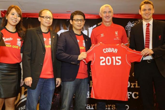 Liverpool FC signs with Cobra Energy Drink on March 22, 2015. Photo: Liverpool FC
