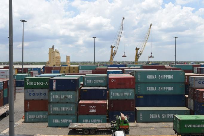 The container port facility of Asia World Port Terminal located along Yangon city river. Photo: AFP