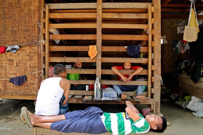Drug addicts in rehabilitation at the rehabilitation center in Myitkyina, Kachin State. Photo: Seng Mai/EPA