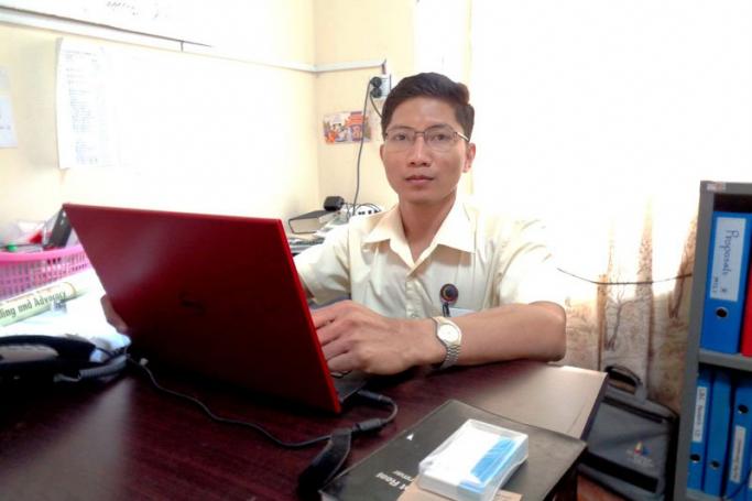 Nay Lin Soe in his office. Photo: Jessica Mudditt
