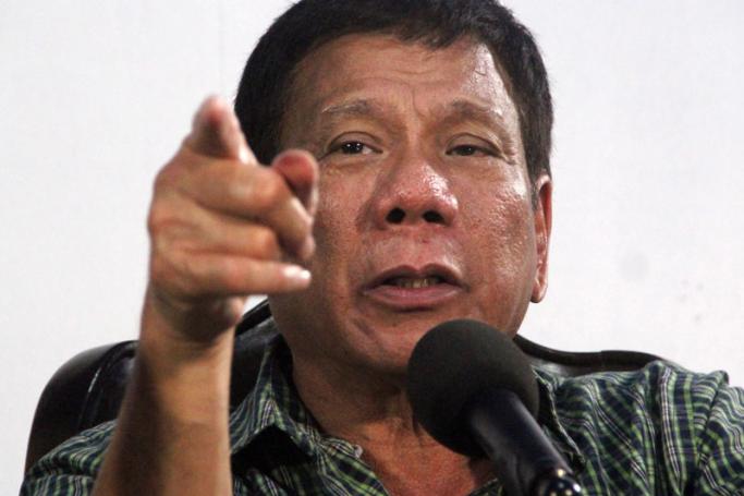 A picture made available on 01 June 2016 shows Filipino president-elect Rodrigo Duterte speaking during a press conference in Davao City, southern Philippines, 31 May 2016. Duterte held his first Cabinet meeting at Malacanang Presidential Palace in the South (MPPS), a day after he was inaugurated into office by Congress. Photo: Cerlo Ebrano/EPA
