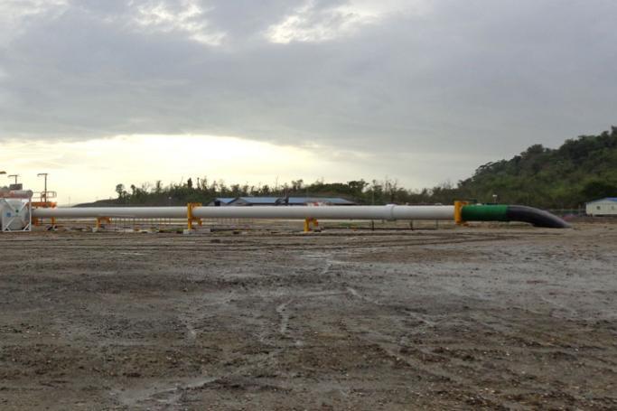 A general view of the a gas pipeline project in Kyauk Phyu, Rakhine State. Photo: EPA 