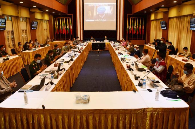 Peace negotiators discuss fourth session of Union Peace Conference scheduled for second week of August after the sixth coordination meeting in last week of July. Photo: MNA