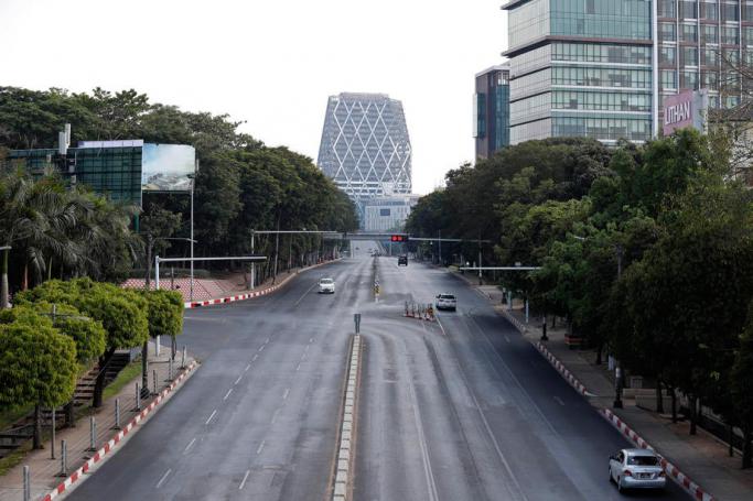 View of a nearly deserted road in Yangon, Myanmar, 10 April 2020. Photo: Nyein Chan Naing/EPA