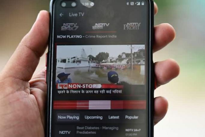 NDTV is seen as the last major critical broadcaster on Indian television. Photo: Money SHARMA / AFP