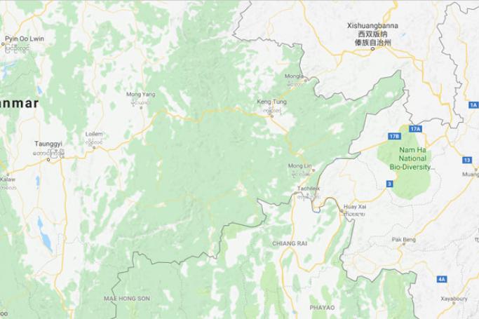 Laos-Myanmar border. Map: Google