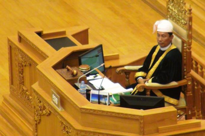 Lower House Speaker Thura Shwe Mann at the regular parliamentary session of the Lower House. Photo: Myo Thant/Mizzima

