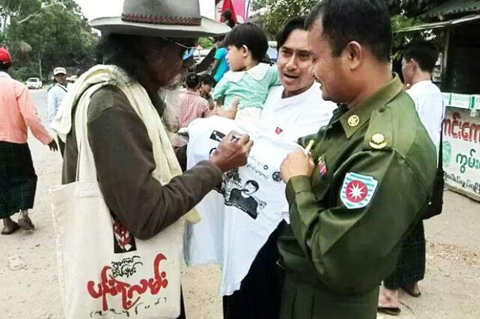 Major Kyaw Swar Win (right) Photo: D Chit Myo/Facebook
