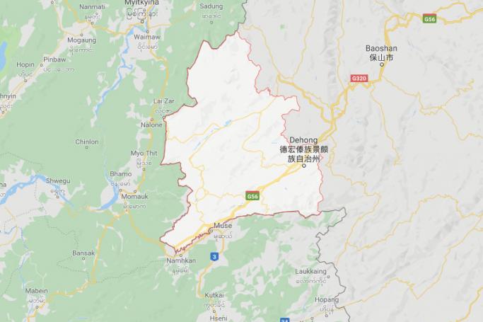 Mangshi, Dehong, Yunnan, China. Map: Google