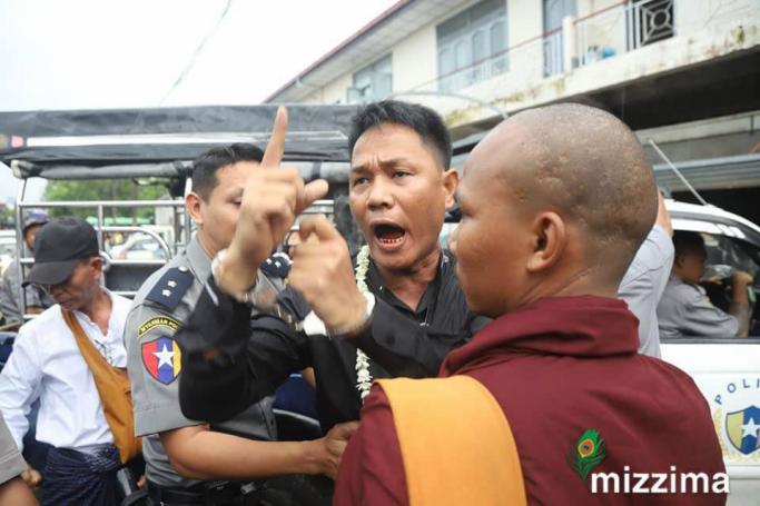 Michael Kyaw Myint at South Dagon Township court on June 14. Photo: Thet Ko/Mizzima