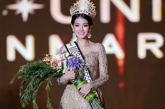 Miss Universe Myanmar 2019 Swe Zin Htet poses for the photographs after winning Miss Universe Myanmar 2019 pageant contest in Yangon, Myanmar, 31 May 2019. Photo: Lynn Bo Bo/EPA