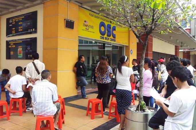 Myanmar workers at One Stop Centre (HOMME) Kelana Jaya Branch in Malaysia. Photo: OSC

