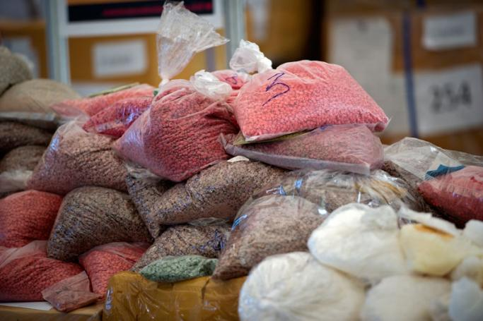 Bags of methamphetamine pills. Photo: AFP 