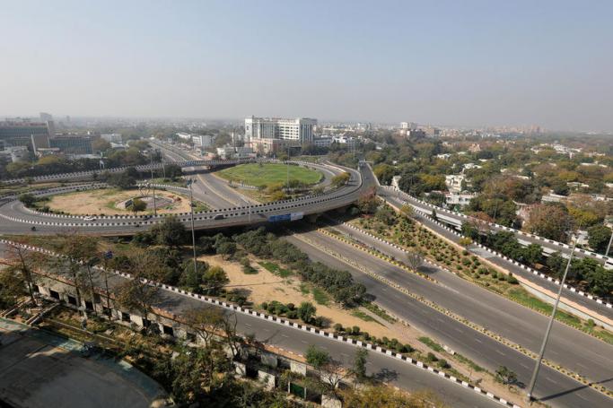  An aerial view of nearly-deserted roads in New Delhi, India, 22 March 2020. Photo: EPA