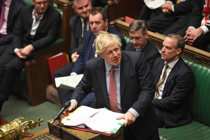 A handout photo made available by the UK Parliament shows British Prime Minister Boris Johnson during Prime Minister Questions at the House of Commons in London, Britain, 29 January 2020. Photo: EPA