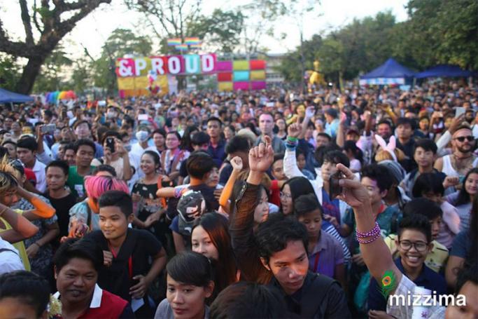 People attending the "&Proud" LGBT festival in Yangon on 08 January, 2018. Photo: Hong Sar/Mizzima
