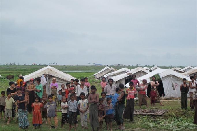 A group of Rohingya displaced in northern Rakhine State. Thousands were displaced following communal violence in June 2012. Photo: IRIN 
