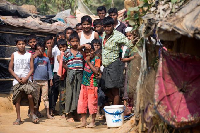 Rohingya refugees in the Kutupalong Rohingya refugee camp, in Cox's Bazar, Bangladesh. Photo: Peter Klaunzer/EPA