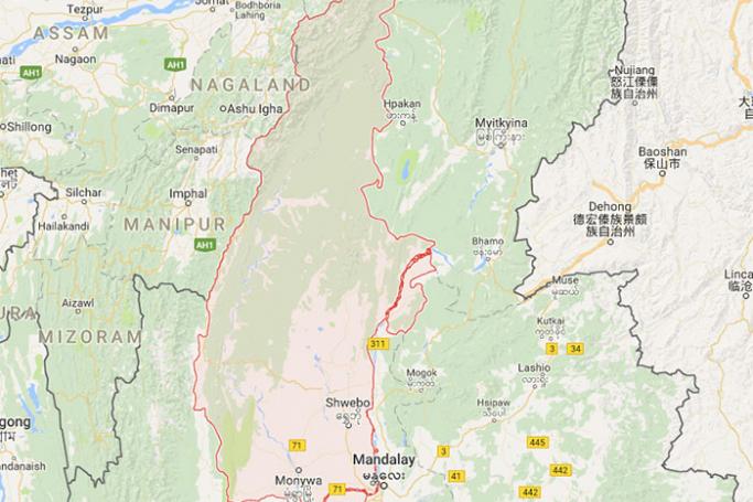Sagaing, Myanmar. Map: Google
