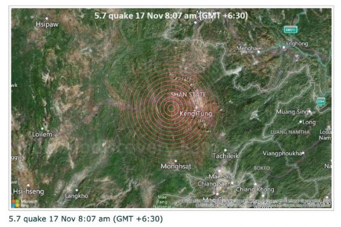 5.9 magnitude quake hit’s Myanmar’s Keng Tung 