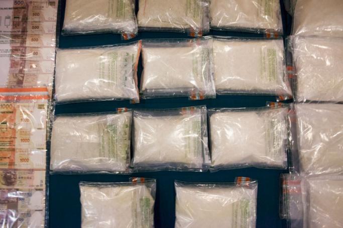 Seized bags of crystal methamphetamine. Photo: EPA