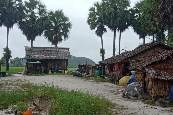Temporary tents of local residents from villages in Pu Law Township, Tanintharyi Region 