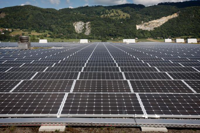 Solar energy plant in in Neuendorf, Switzerland. Photo: Alexandra Wey/EPA
