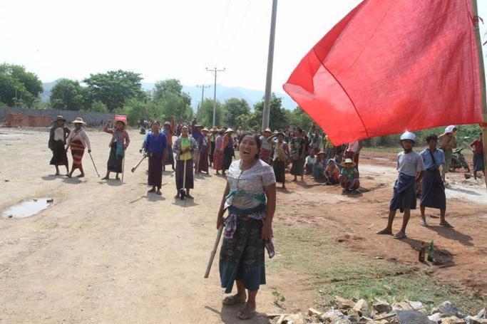 (File) Villagers protesting. Photo: Mizzima