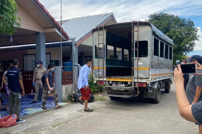 In this photo released by the San Sai District Administrative Office, journalists working for Democratic Voice of Burma, prepare to get into a van after being arrested at San Sai District in Chiang Mai province north of Thailand Sunday, May 9, 2021. Photo: San Sai District Administrative Office