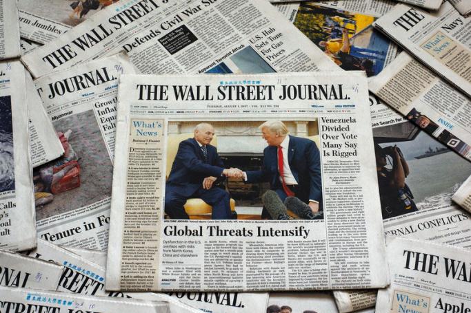 Copies of The Wall Street Journal. Photo: EPA