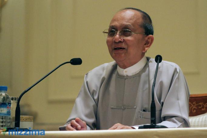 President Thein Sein at his first-ever press conference in 2012. Photo: Ye Min/Mizzima
