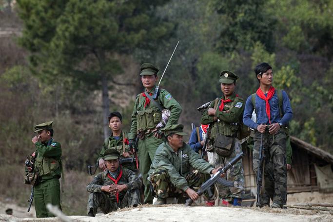 The new book Tracking the Transition covers an important juncture in Myanmar's drive for peace - Soldiers of the Ta'ang National Liberation Army (TNLA) in Myanmar's northern Shan State. Photo: Ye Aung Thu/AFP
