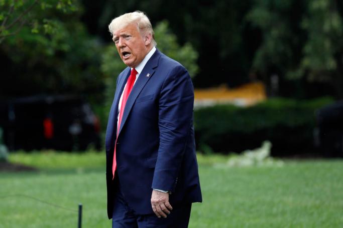 US President Donald J. Trump walks on the South Lawn of the White House in Washington, DC, USA, 05 June 2020, before his departure to Maine. Photo: EPA
