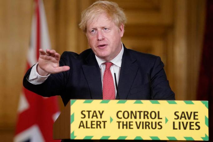 A hand out photograph made available by n10 Downing street shows Britain's Prime Minister, Boris Johnson holding a digital Covid-19 press conference in n10 Downing street in London, Britain 17 July 2020. Photo: EPA