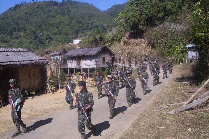 Manipuri rebels on India-Myanmar border. Photo: Subir Bhaumik 
