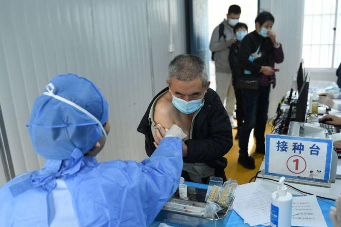 A COVID-19 vaccine is administered in Hangzhou, in China's eastern Zhejiang province, on Wednesday. Photo: AFP
