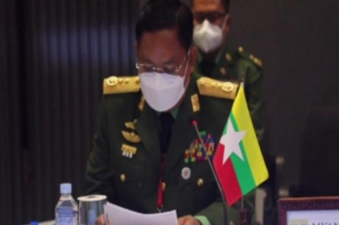Lt-Gen Moe Myint Tun attended the 12th ASEAN Military Operation Meeting. Photo: MITV