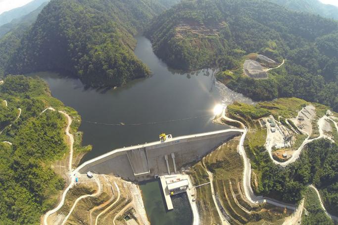 The aerial view of Upper Paunglaung hydroelectric power project in Nay Pyi Taw council area, Pyinmana township. Photo: Ministry of Electric Power
