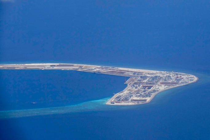 (FILE) - An aerial view of the Subi reef, one of several islands being claimed by China in the South China Sea, 21 April 2017. Photo: EPA