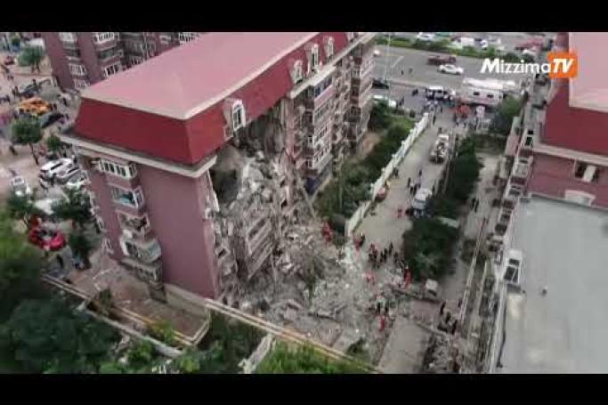 Embedded thumbnail for Images of damaged building after gas explosion in China