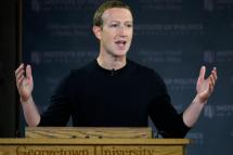 Facebook founder Mark Zuckerberg speaks at Georgetown University in a 'Conversation on Free Expression" in Washington, DC on October 17, 2019. ANDREW CABALLERO-REYNOLDS / AFP